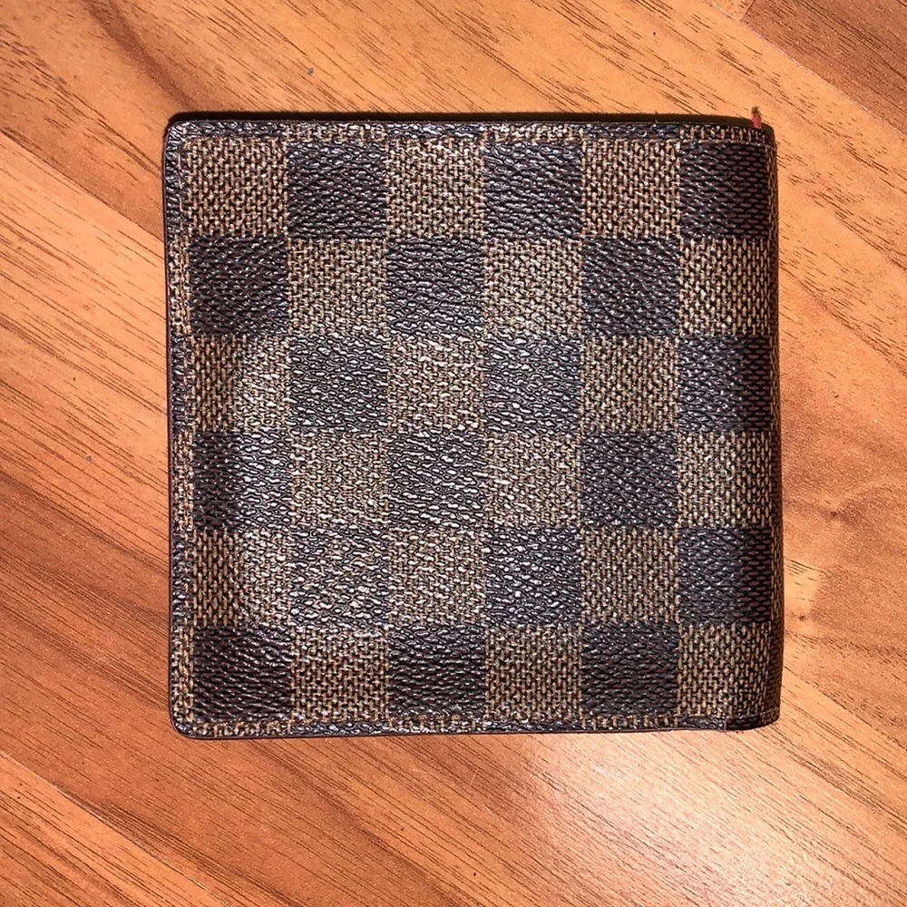 Authentic Louis Vuitton Damier Ebene Marco Bifold Leather Wallet